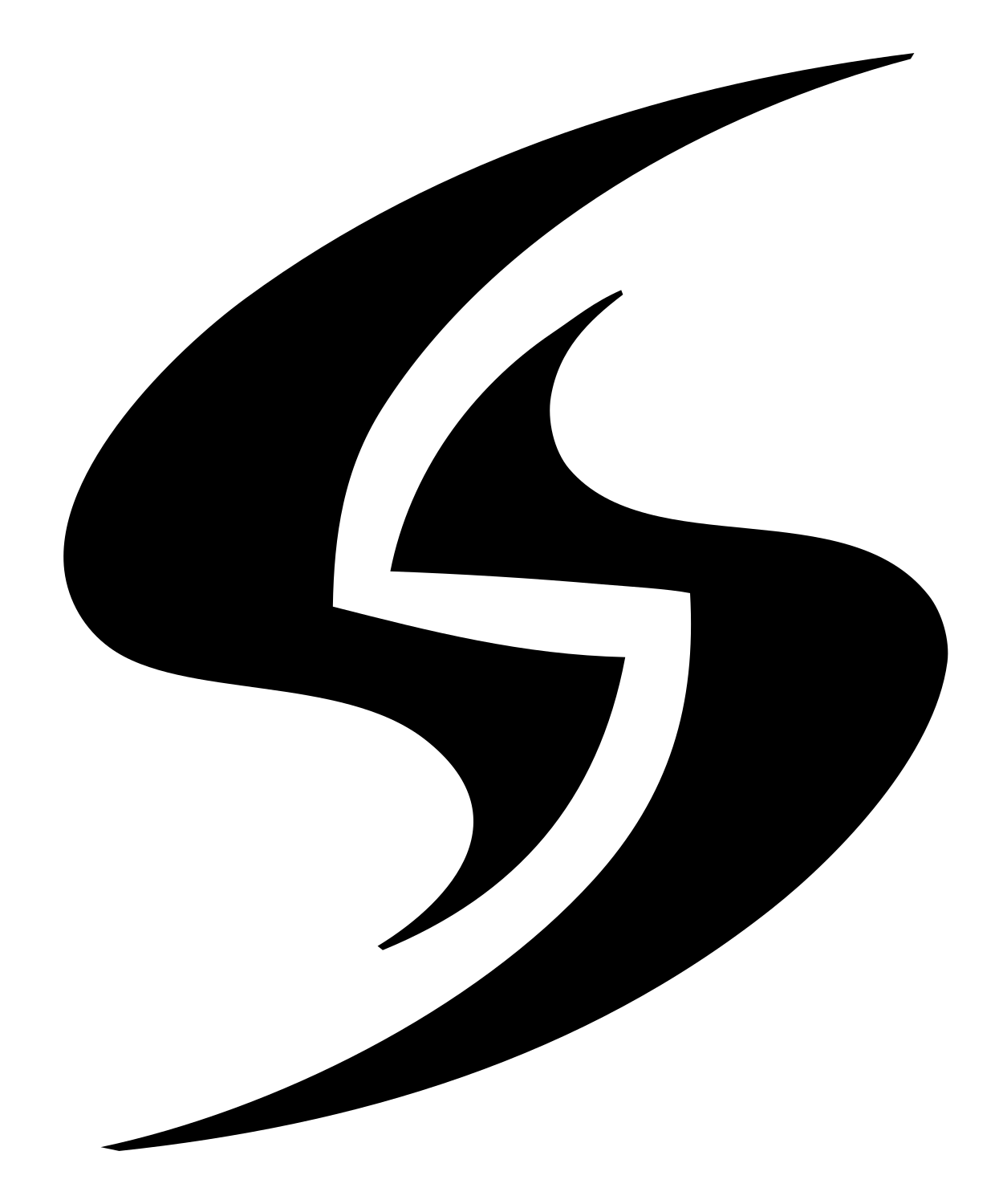 Swirling S Blade Logo #ffffff/#000000