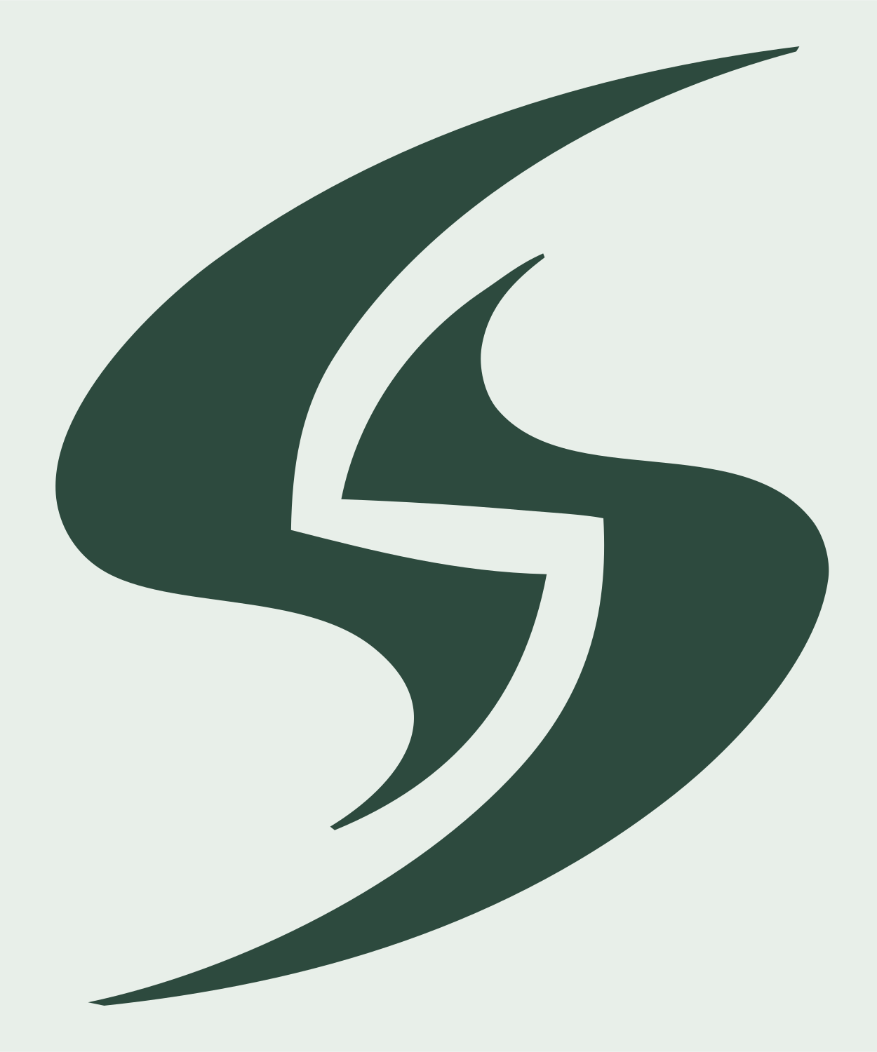Swirling S Blade Logo #e8efe9/#2d4a3e