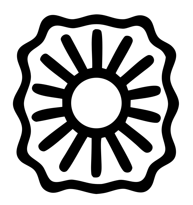 Sun Rays Saw Badge Logo