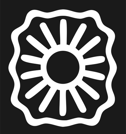 Sun Rays Saw Badge Logo #1a1a1a/#ffffff