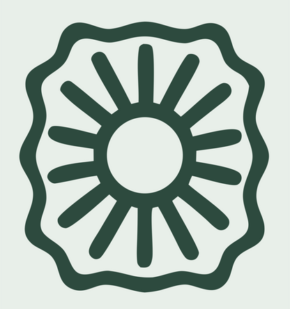 Sun Rays Saw Badge Logo #e8efe9/#2d4a3e