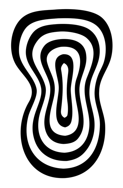 Concentric Wavy Contour Logo #ffffff/#000000