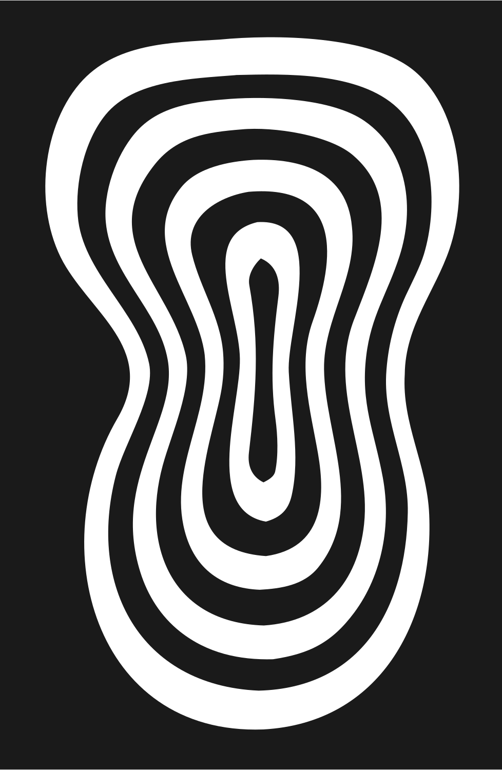 Concentric Wavy Contour Logo #1a1a1a/#ffffff
