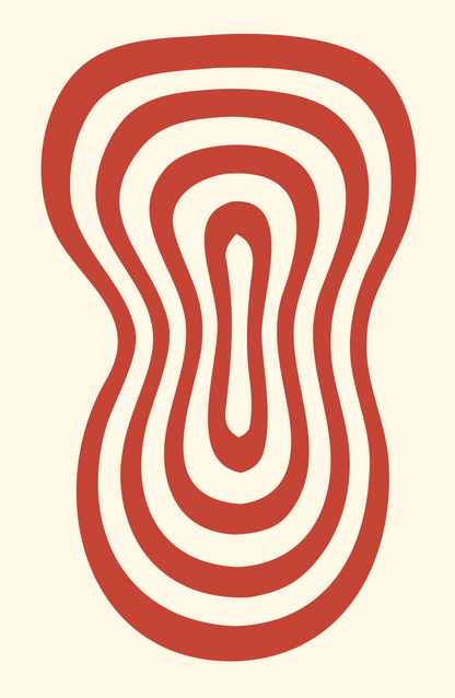 Concentric Wavy Contour Logo #fff8e7/#c44536