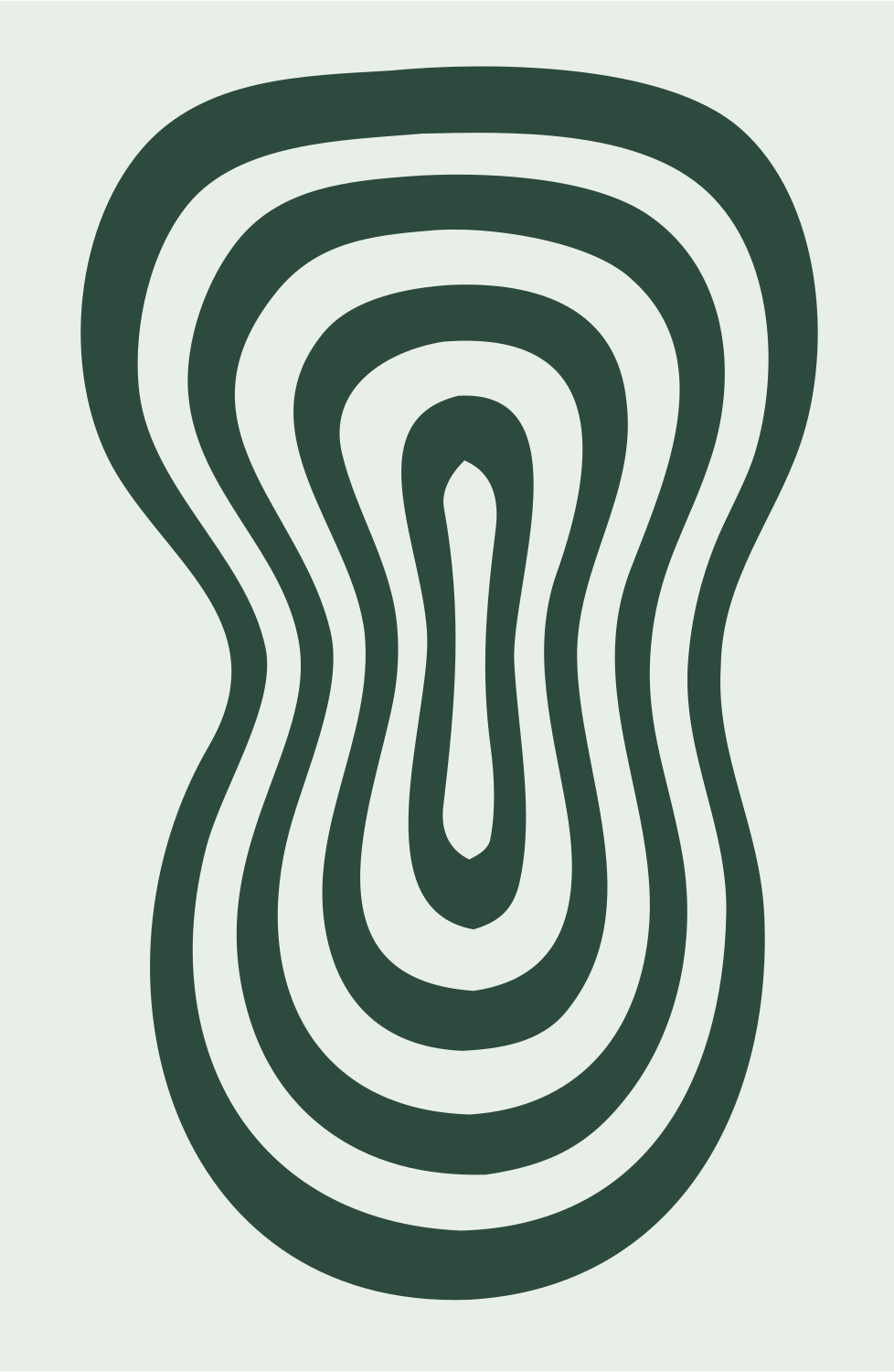 Concentric Wavy Contour Logo #e8efe9/#2d4a3e
