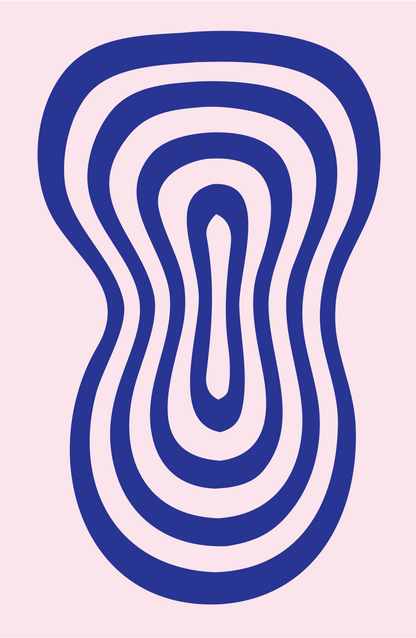 Concentric Wavy Contour Logo #fce4ec/#283593