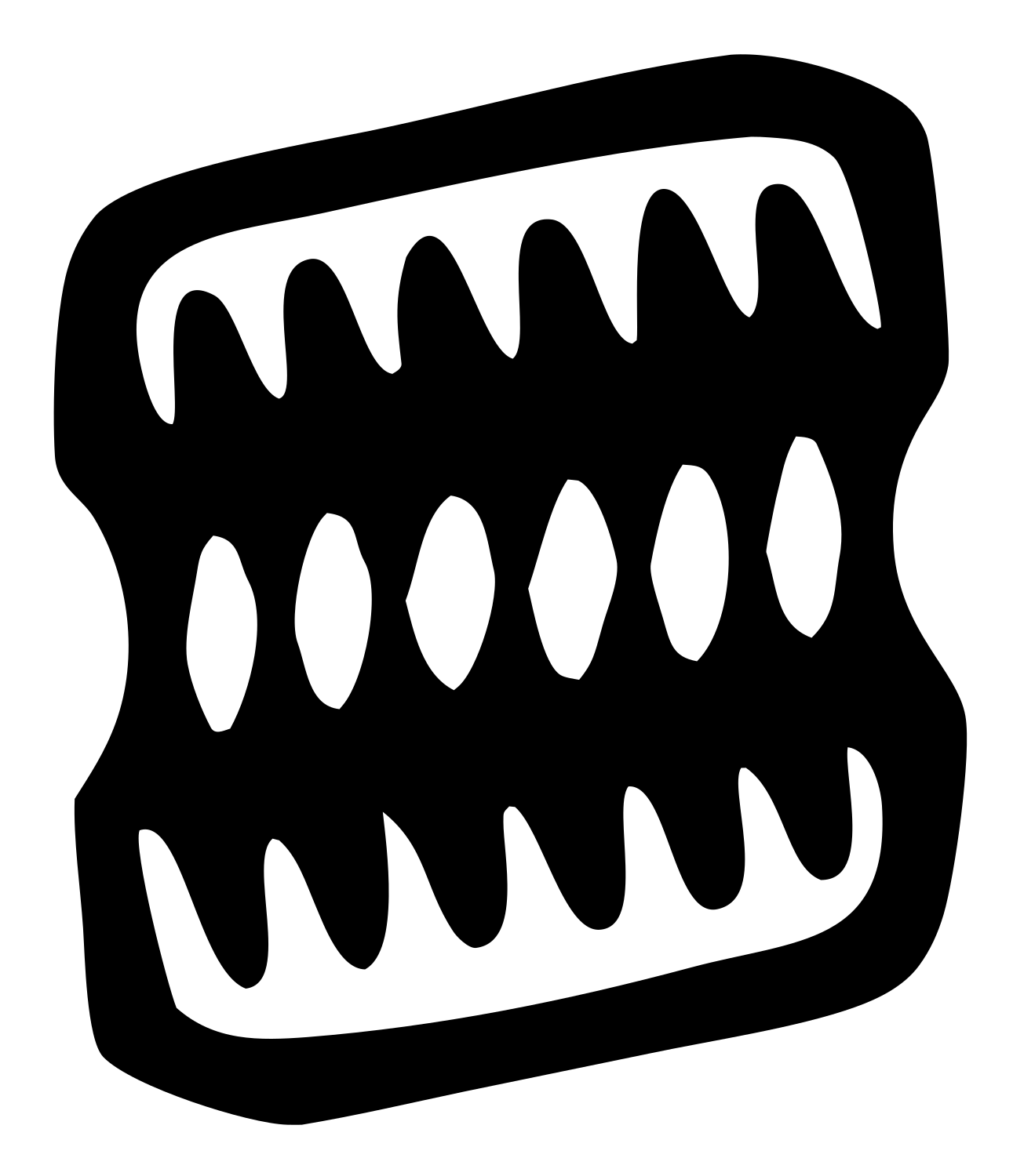 Jagged Teeth Saw Logo #ffffff/#000000