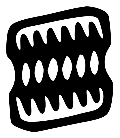 Jagged Teeth Saw Logo #ffffff/#000000