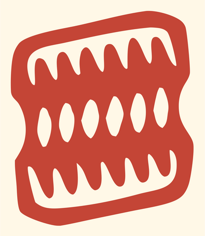 Jagged Teeth Saw Logo #fff8e7/#c44536