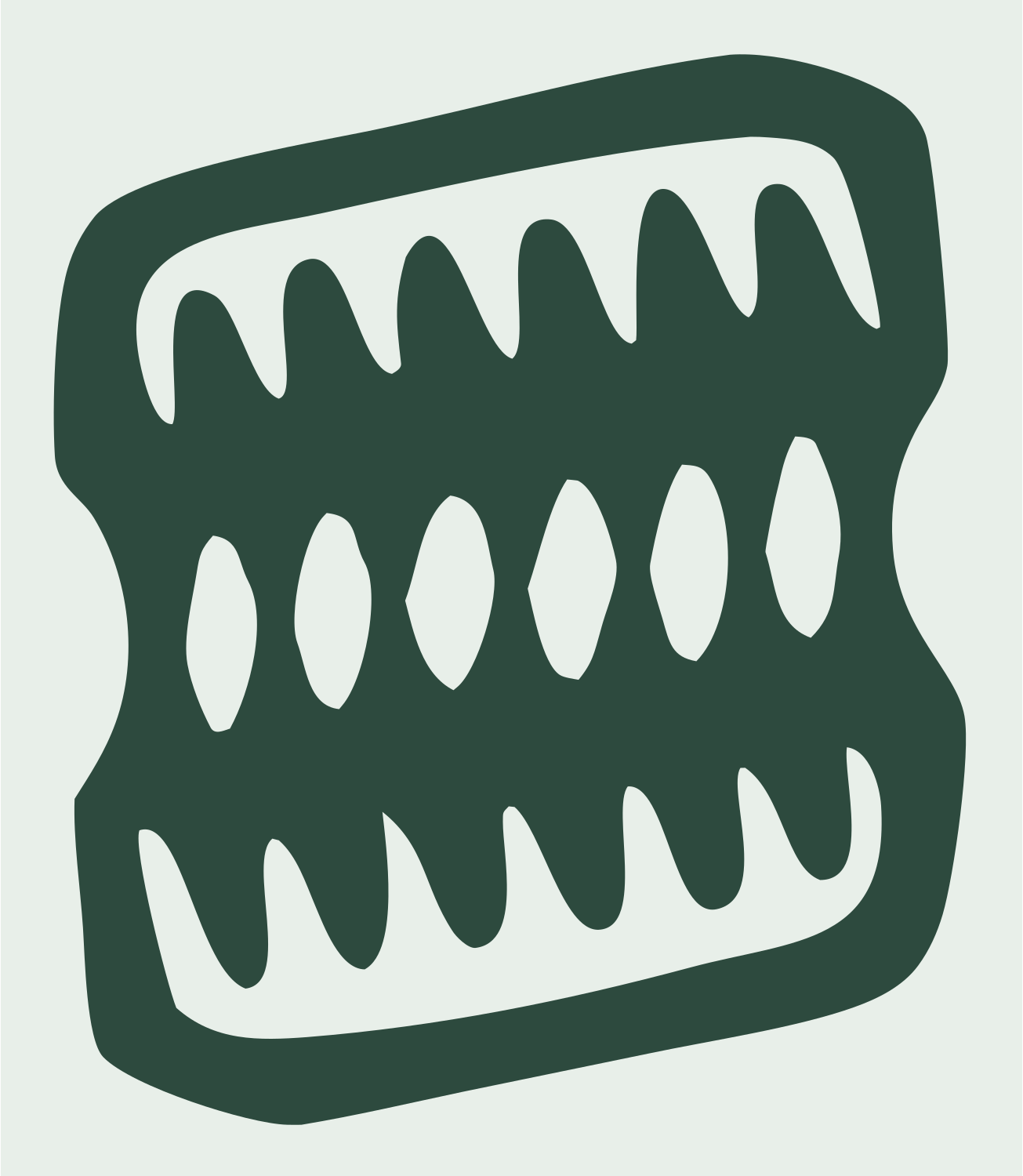 Jagged Teeth Saw Logo #e8efe9/#2d4a3e