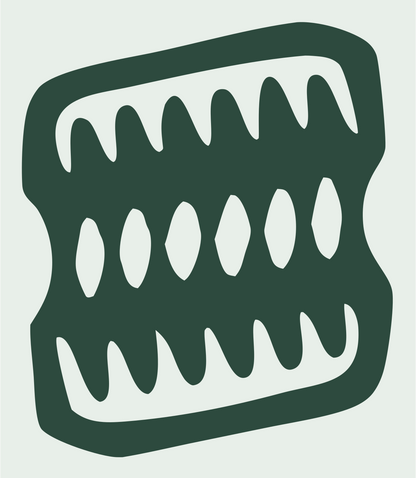 Jagged Teeth Saw Logo #e8efe9/#2d4a3e