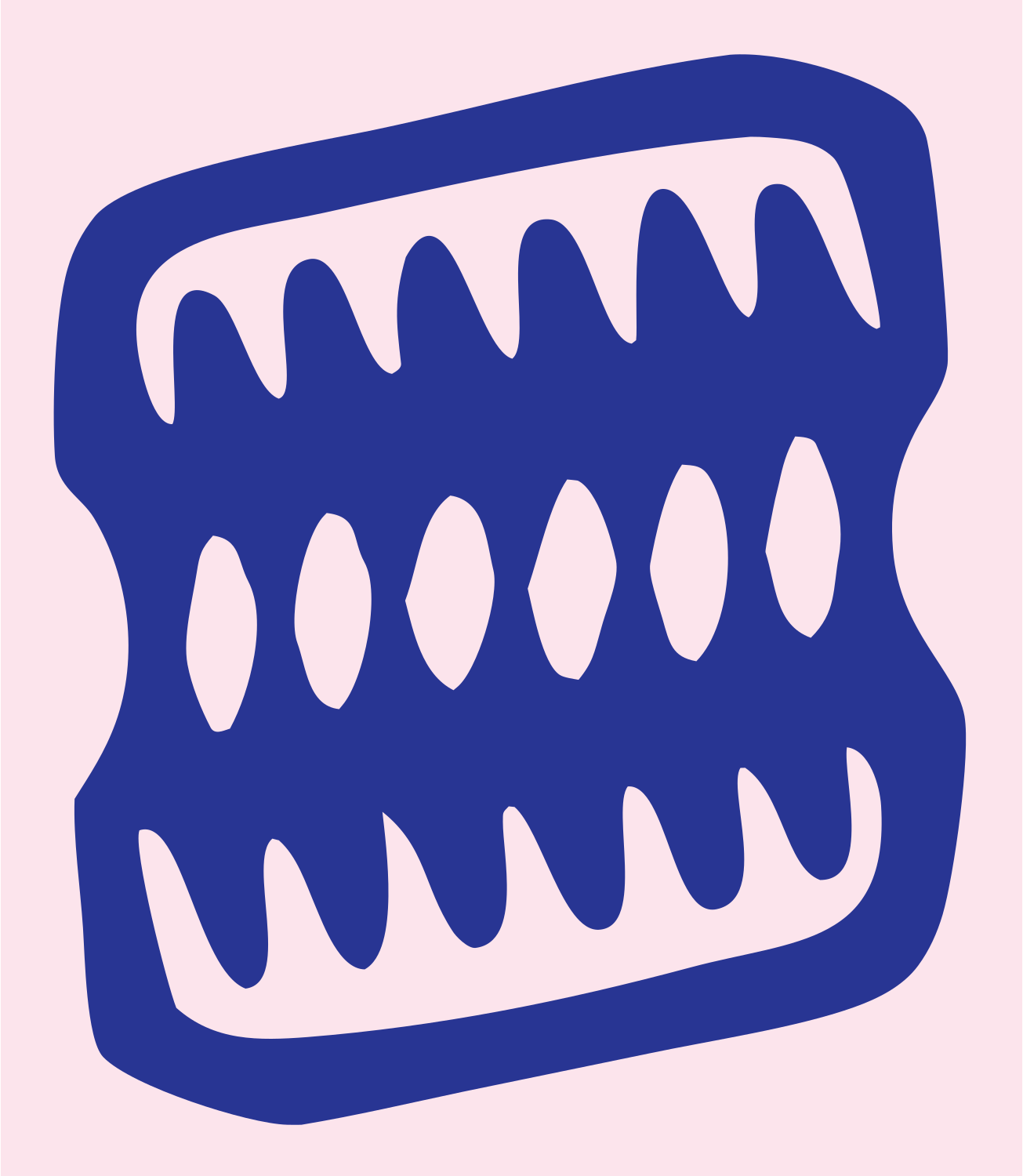 Jagged Teeth Saw Logo #fce4ec/#283593