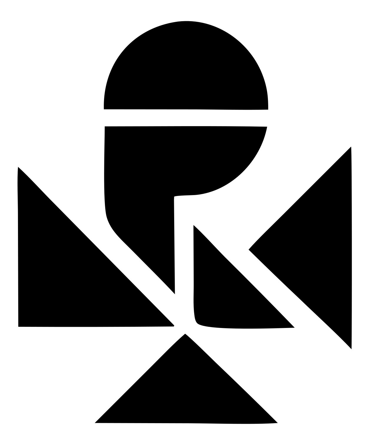 Microphone Geometric Overlap Logo #ffffff/#000000