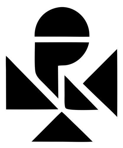 Microphone Geometric Overlap Logo #ffffff/#000000