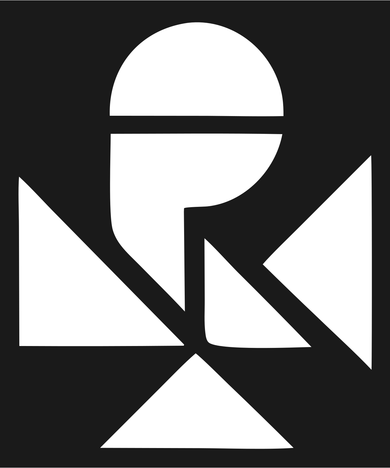 Microphone Geometric Overlap Logo #1a1a1a/#ffffff