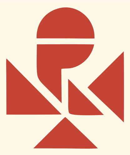 Microphone Geometric Overlap Logo #fff8e7/#c44536