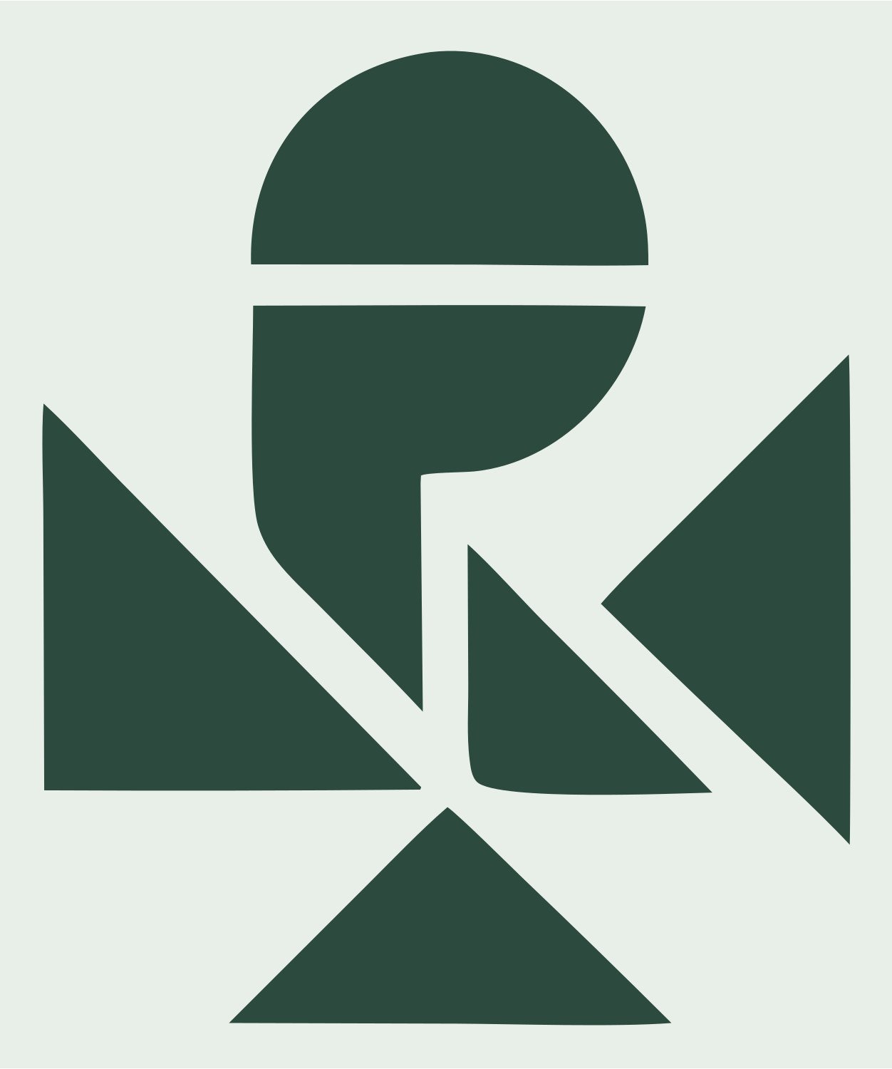 Microphone Geometric Overlap Logo #e8efe9/#2d4a3e