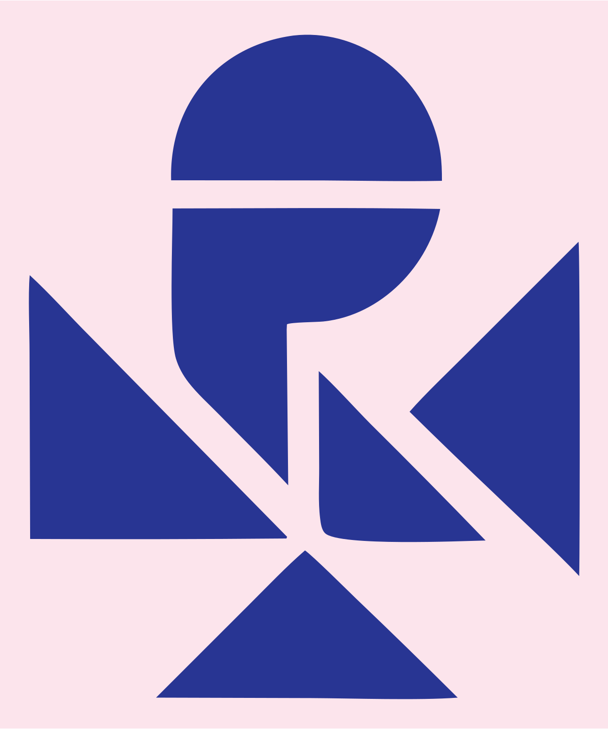 Microphone Geometric Overlap Logo #fce4ec/#283593