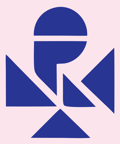 Microphone Geometric Overlap Logo #fce4ec/#283593