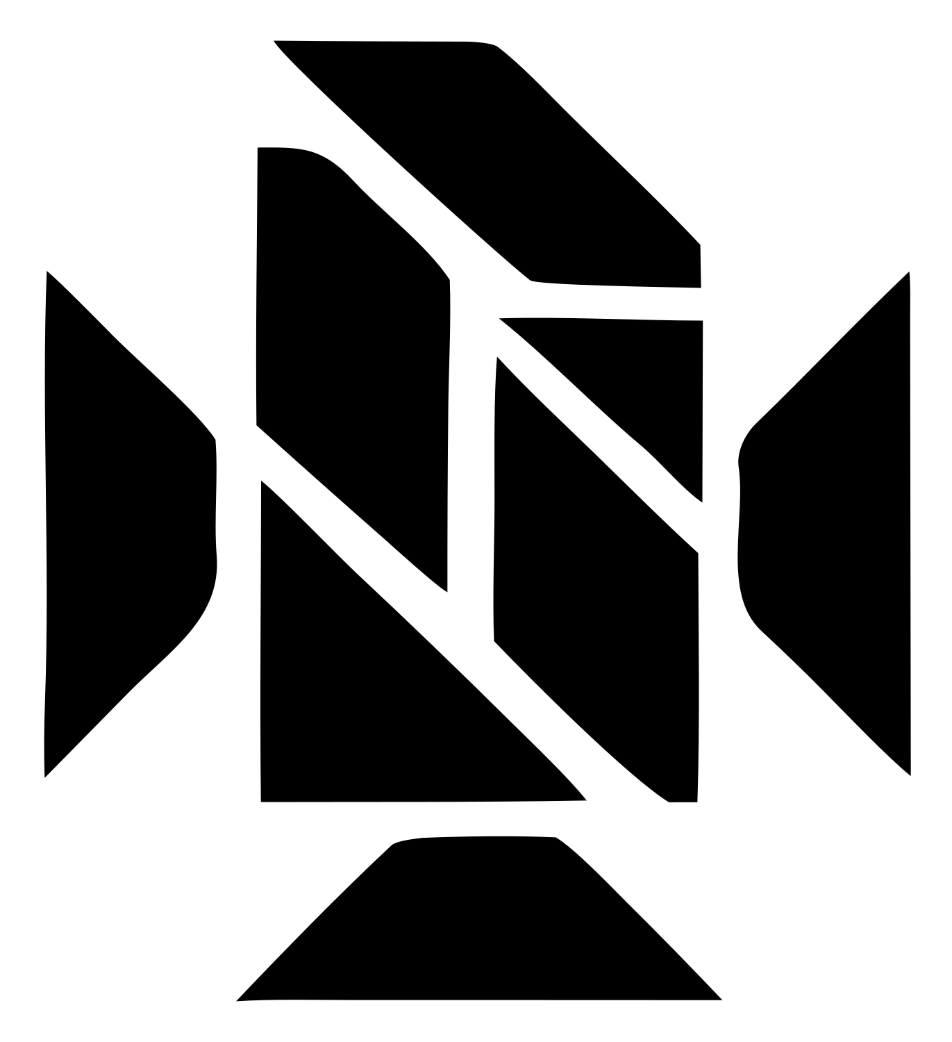 Fragmented Microphone Capsule Logo #ffffff/#000000