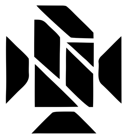 Fragmented Microphone Capsule Logo #ffffff/#000000