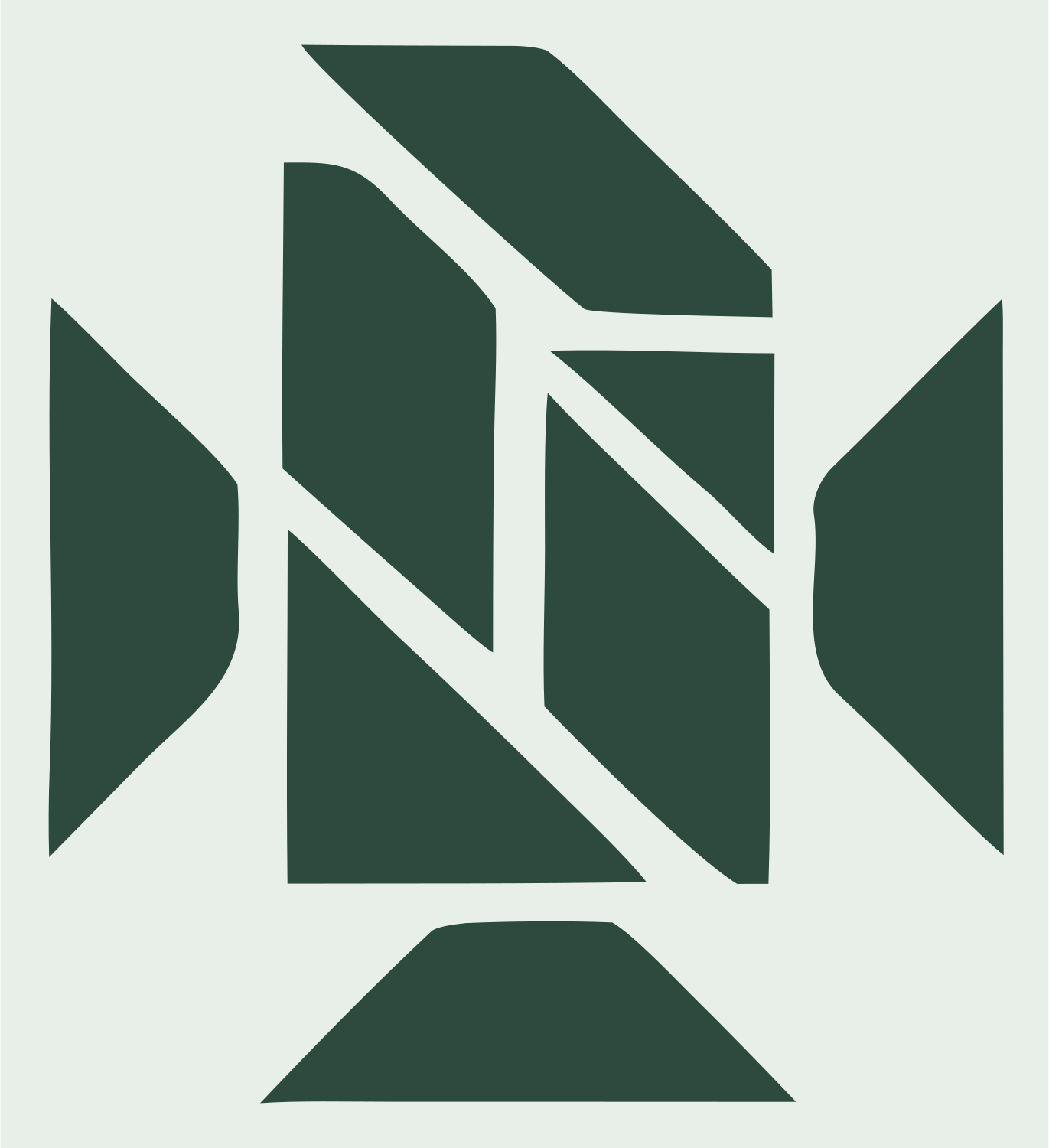 Fragmented Microphone Capsule Logo #e8efe9/#2d4a3e