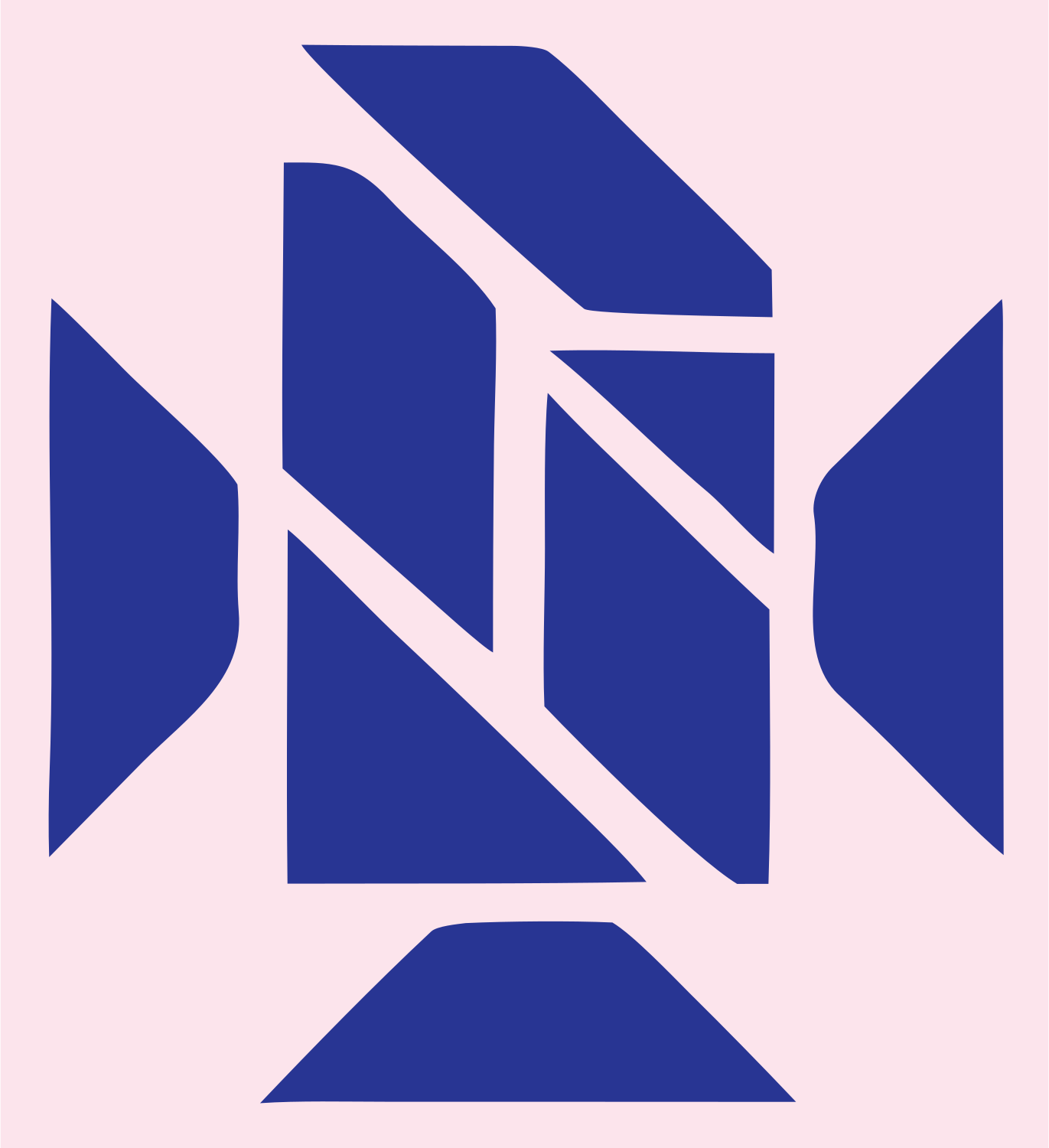Fragmented Microphone Capsule Logo #fce4ec/#283593