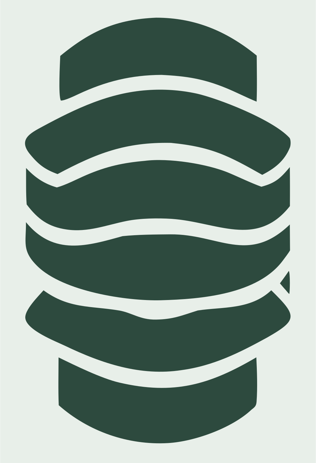 Sliced Microphone Capsule Logo #e8efe9/#2d4a3e