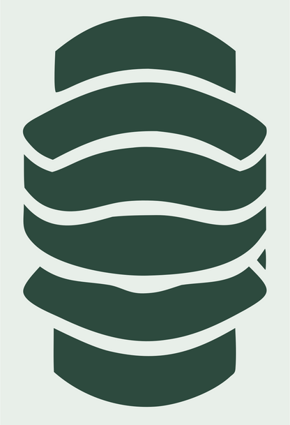 Sliced Microphone Capsule Logo #e8efe9/#2d4a3e