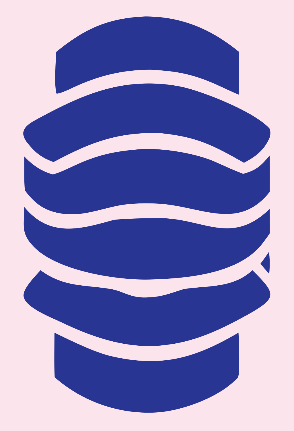 Sliced Microphone Capsule Logo #fce4ec/#283593