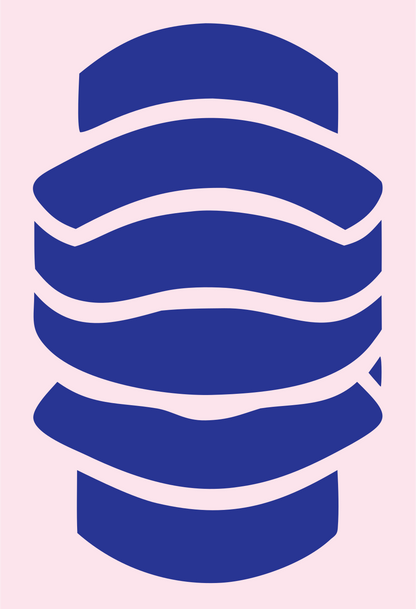 Sliced Microphone Capsule Logo #fce4ec/#283593