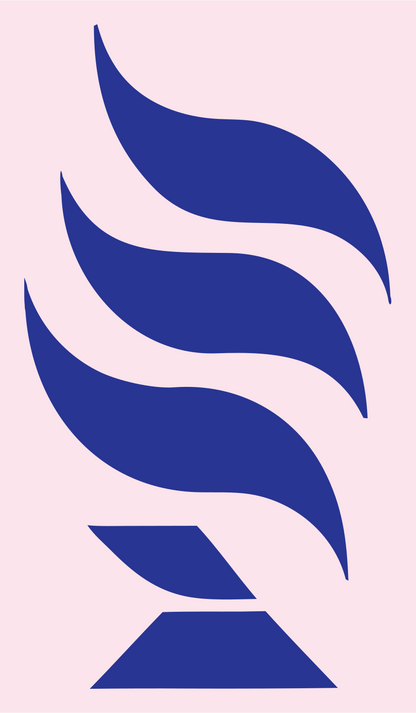 Flame Wave Microphone Logo #fce4ec/#283593