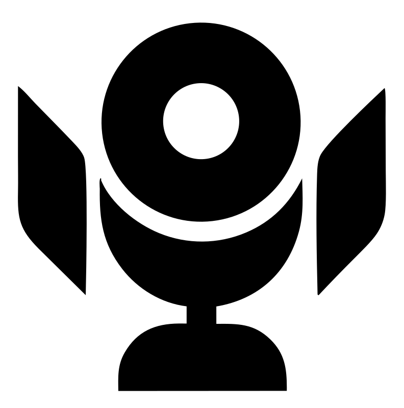Microphone Wings Emblem Logo