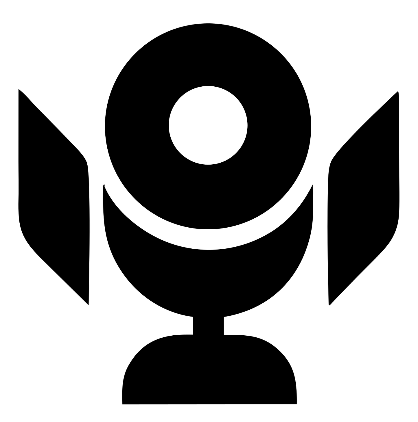 Microphone Wings Emblem Logo #ffffff/#000000
