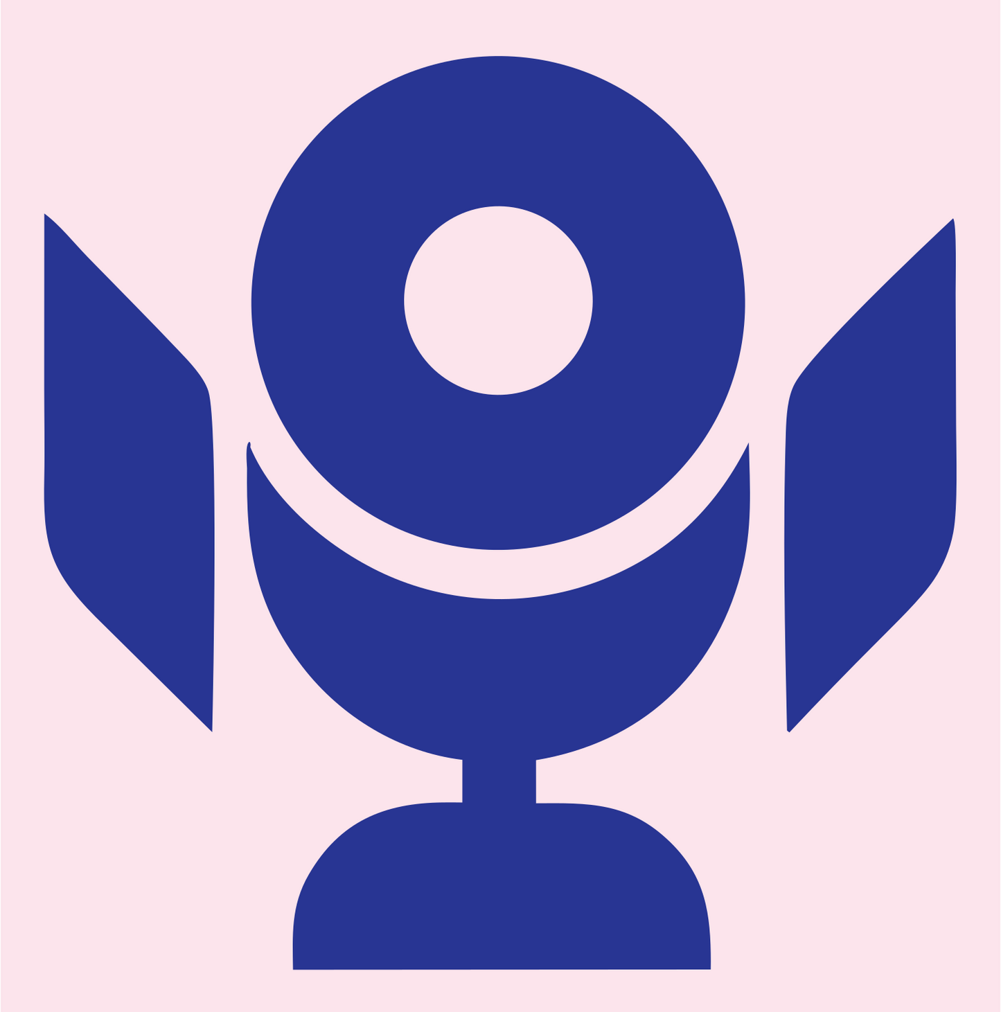 Microphone Wings Emblem Logo #fce4ec/#283593