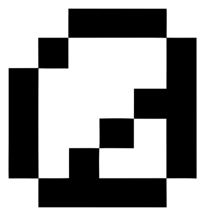 Pixel Magnifying Glass Logo