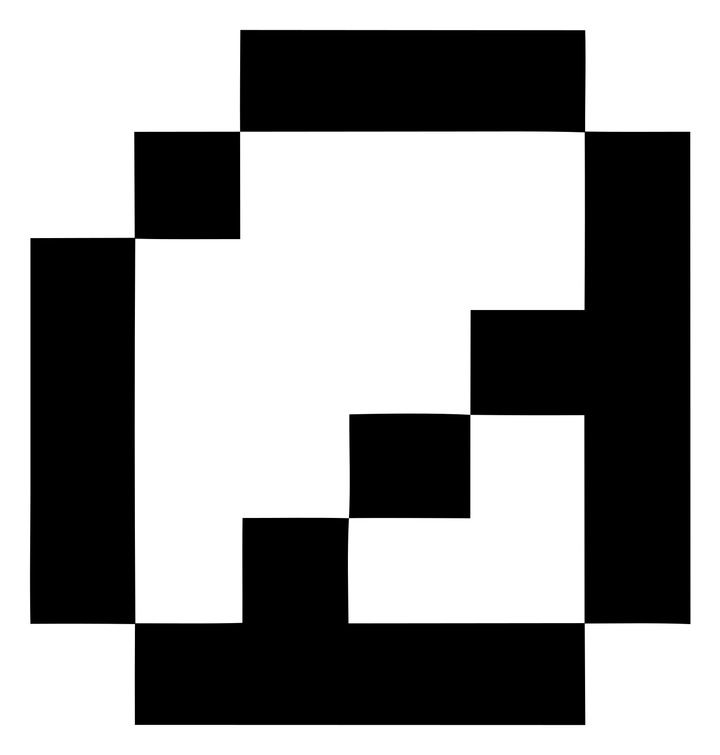 Pixel Magnifying Glass Logo #ffffff/#000000