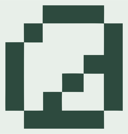 Pixel Magnifying Glass Logo #e8efe9/#2d4a3e