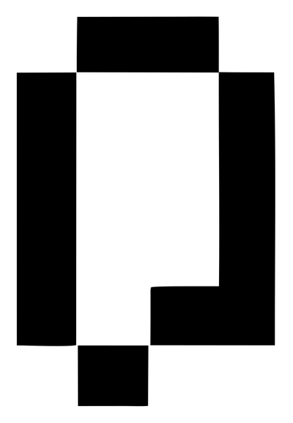 8-Bit Search Glass Logo #ffffff/#000000