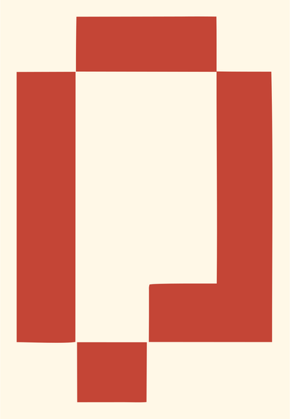 8-Bit Search Glass Logo #fff8e7/#c44536