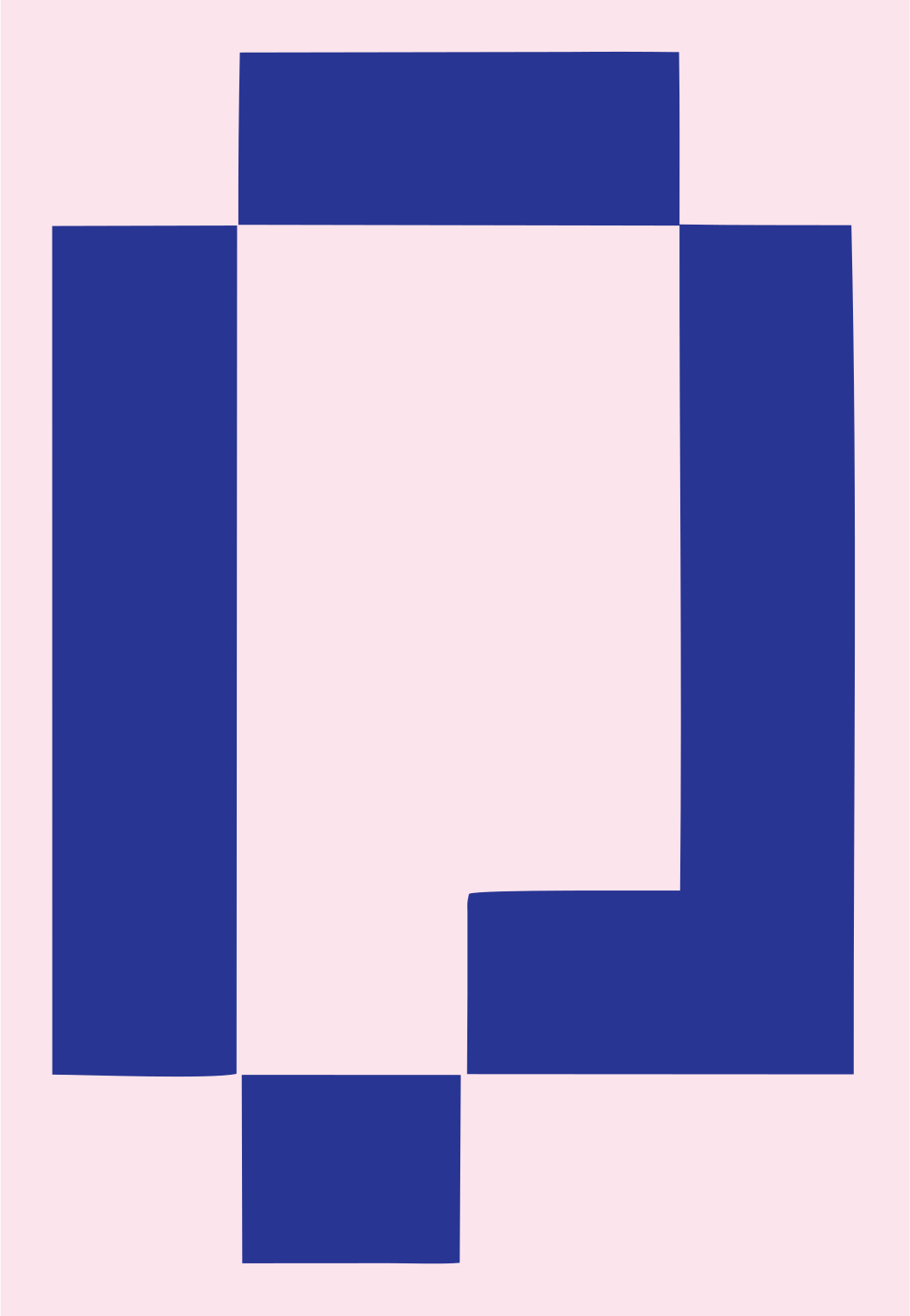 8-Bit Search Glass Logo #fce4ec/#283593