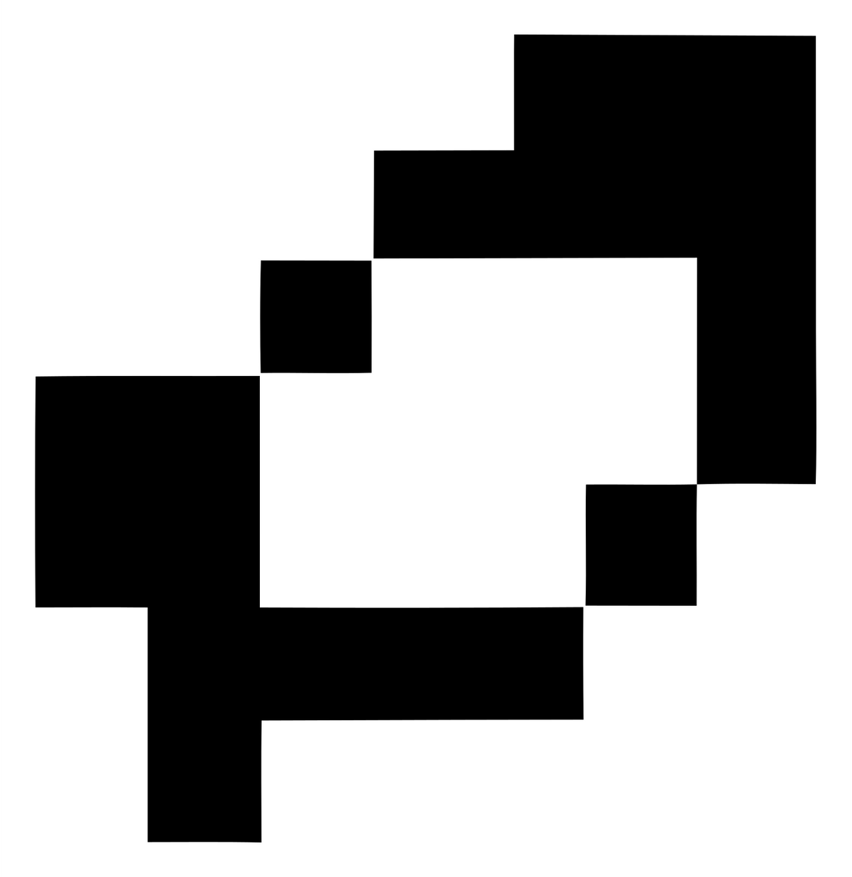 Retro Pixel Loupe Logo #ffffff/#000000