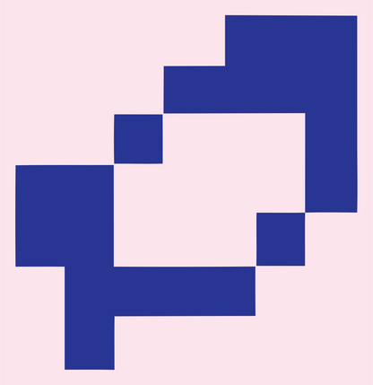 Retro Pixel Loupe Logo #fce4ec/#283593
