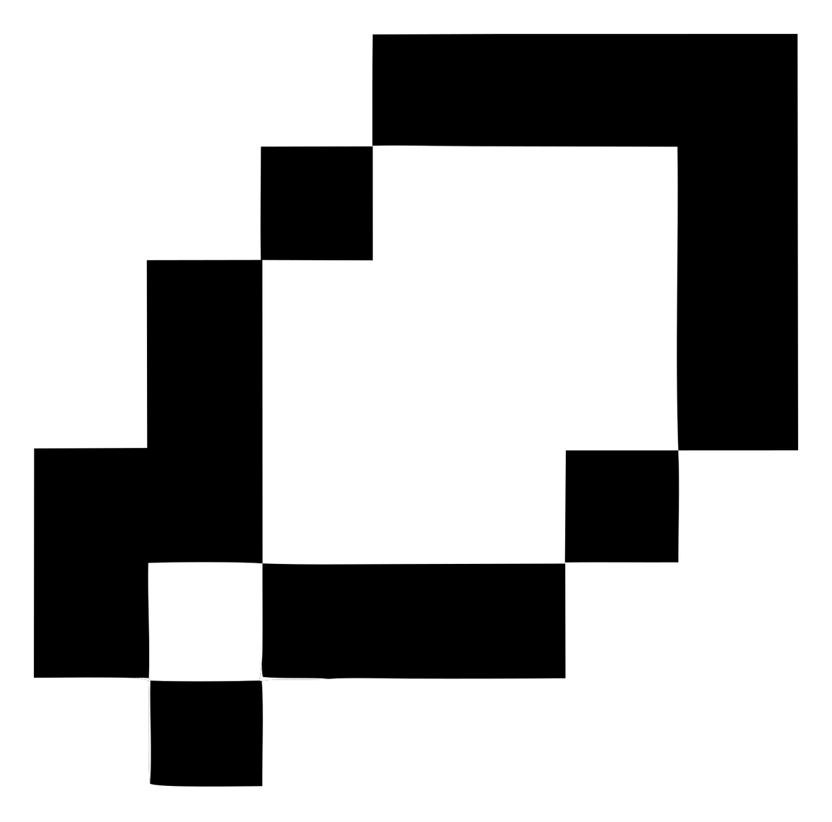 Pixel Search Loop Logo #ffffff/#000000