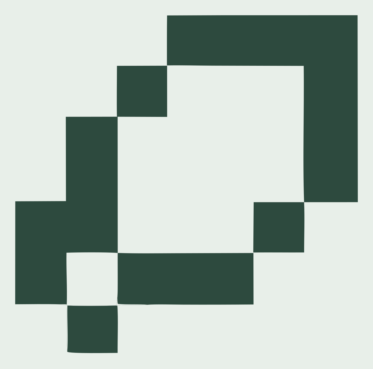 Pixel Search Loop Logo #e8efe9/#2d4a3e