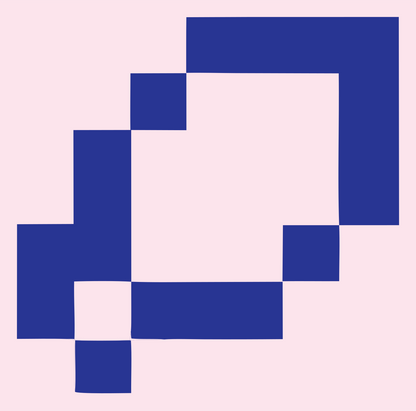 Pixel Search Loop Logo #fce4ec/#283593