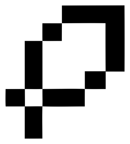 Pixel Magnifying Glass Pair Logo #ffffff/#000000