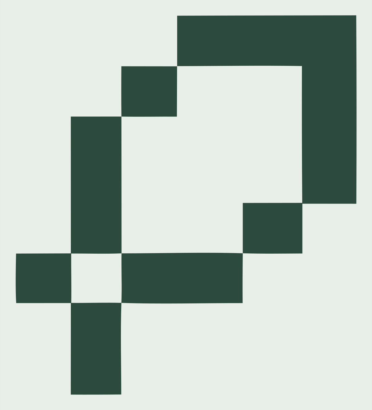 Pixel Magnifying Glass Pair Logo #e8efe9/#2d4a3e
