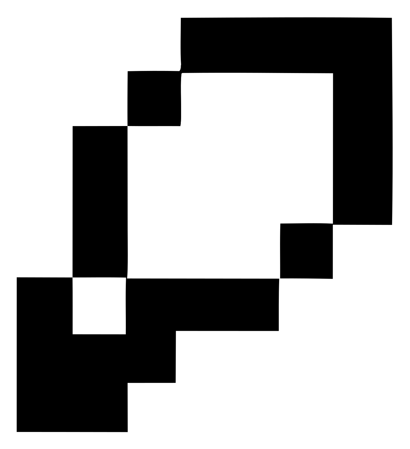 8-Bit Magnifier Zoom Logo #ffffff/#000000