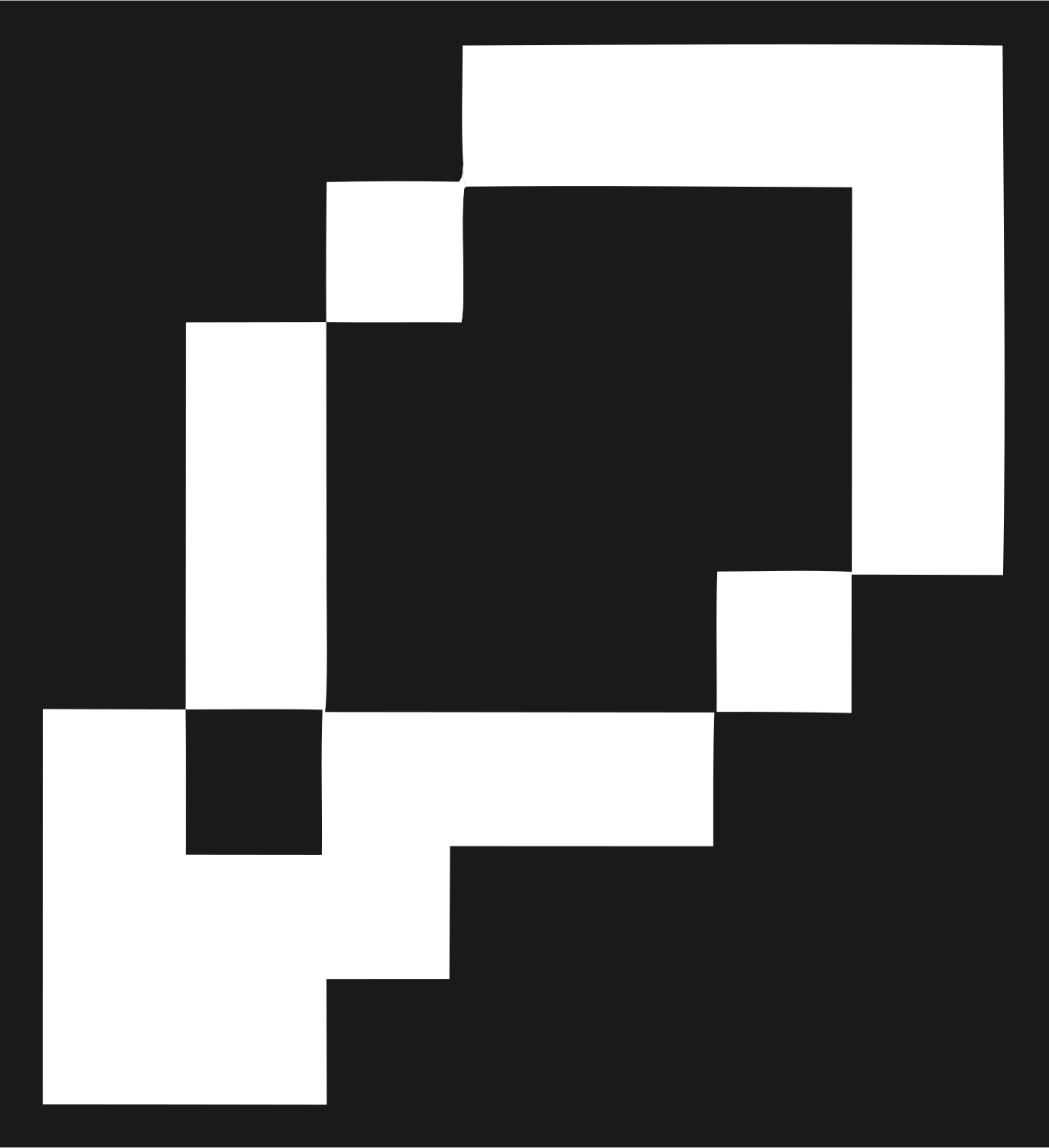 8-Bit Magnifier Zoom Logo #1a1a1a/#ffffff